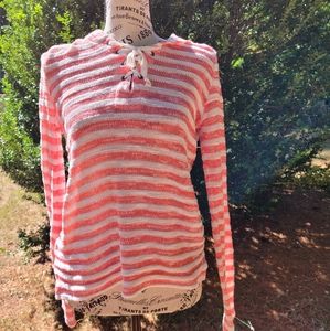 Pink and white striped pull over